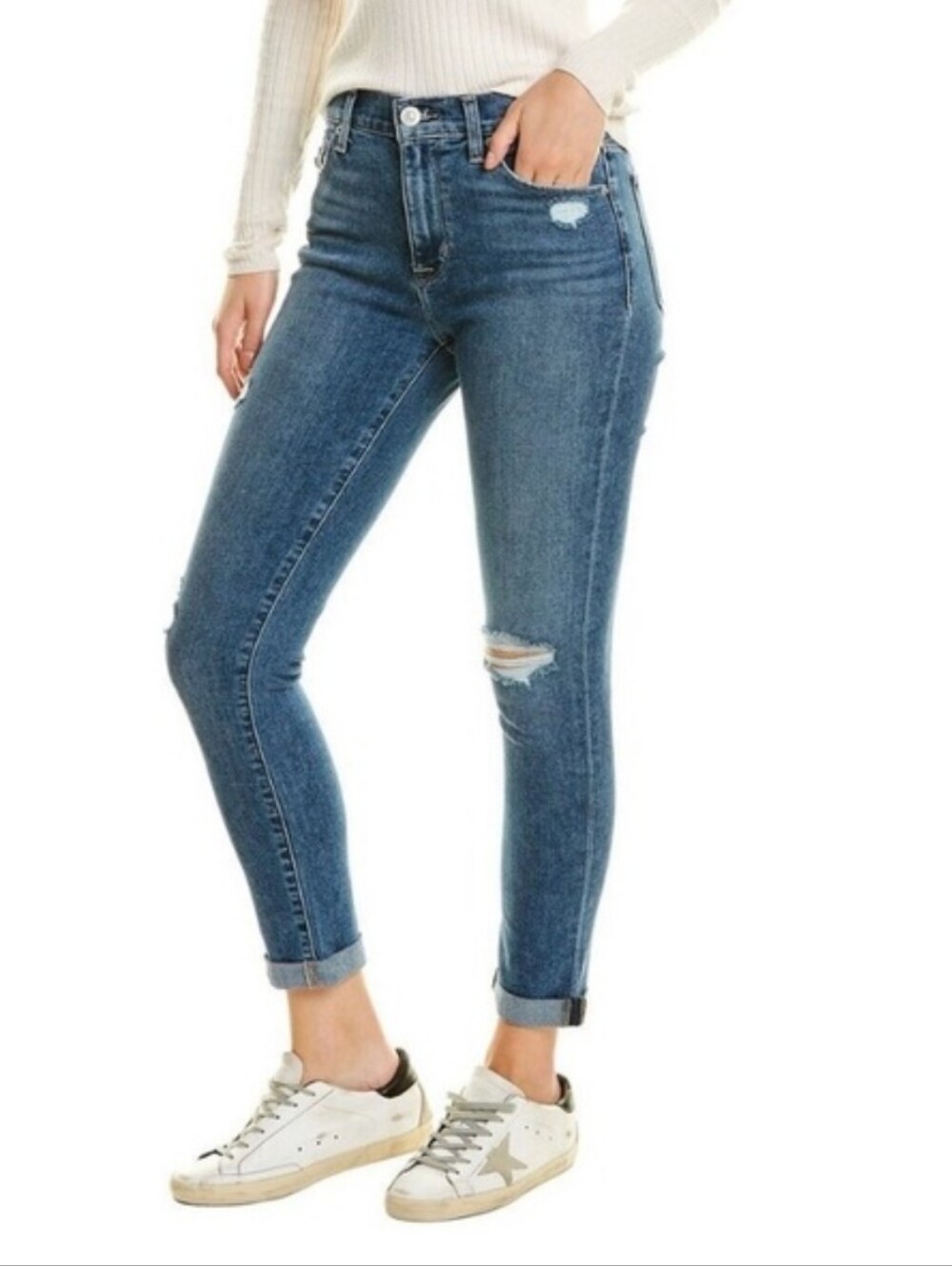 Hudson Natalie Midrise Slim Boyfriend Crop Jean In Claire Wash. Size 29 (D7)